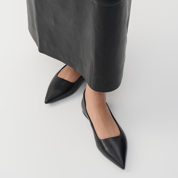 Vagabond Hermine Leather Pointed Toe Ballet Flat - Picture 3 of 8